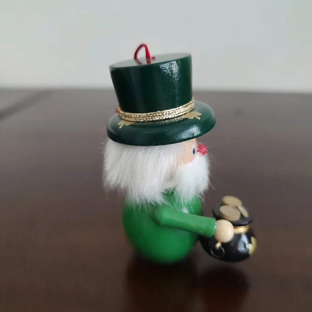 Vintage Steinbach Christmas Ornament Lucky Leprechaun German Wood